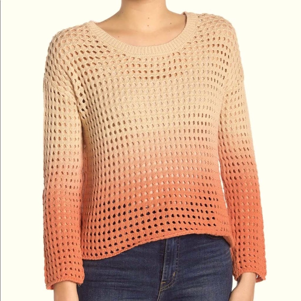 Good Luck Gem Open Knit Ombré Sweater Size: XS